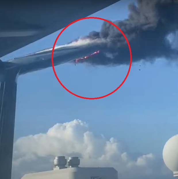 Some Eyewitnesses Believe that a Lightning Strike Set the Carnival Cruise Freedom Ship's Exhaust Funnel on Fire