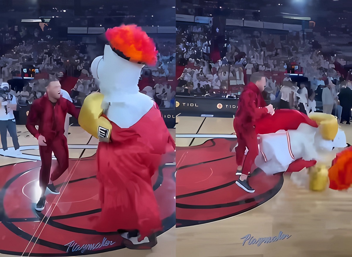 Did Conor McGregor Accidently Knockout the Miami Heat Mascot?