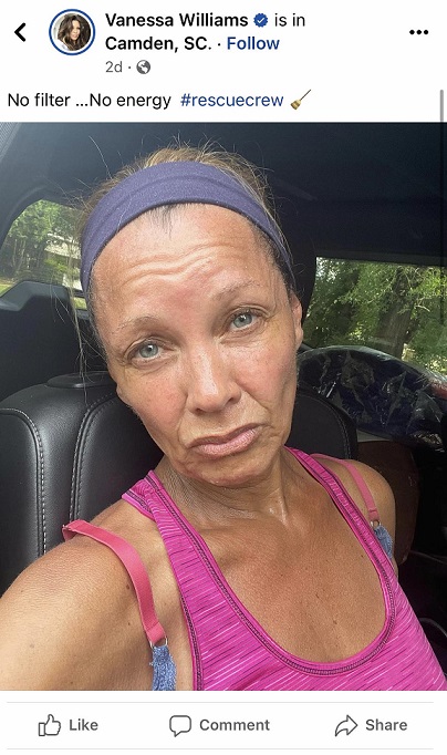 'No Filter, No Energy' Photo of Vanessa Williams' Face with No Makeup ...