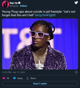 Past Evidence Fuels Young Thug Suicide Watch Theory Reactions to Sad ...